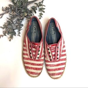 Keds | Red Striped Slip Ons